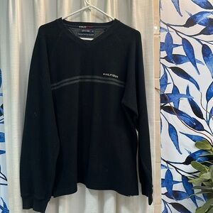 Men’s Tommy Hilfiger Cold Stop Blue & Gray Long Sleeve Fleece Pullover Size XL